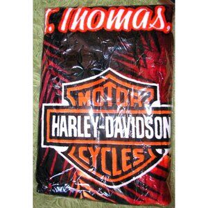 Harley-Davidson Motorcycles Logo Blanket 50" x 60" St. Thomas Red & Black Fleece